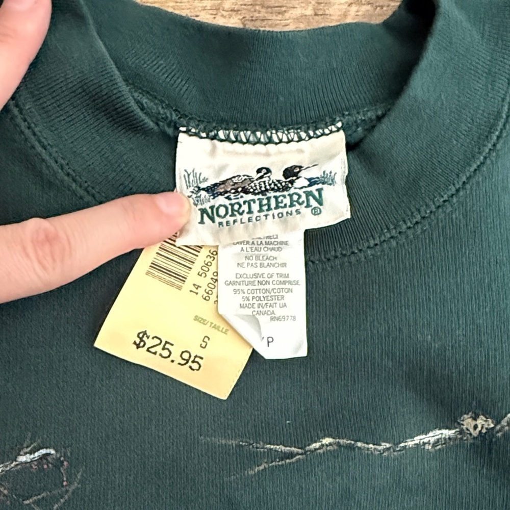 Vintage Northern Reflections Forest Green Wildlife Sweatshirt Small - Picture 4 of 9